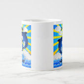 Dolfijnen en Sun personaliseren Jouw naam of tekst Grote Koffiekop (Voorkant)