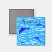 Dolfijnen en Sun personaliseren Jouw naam of tekst Magneet (Voorkant / Achterkant)
