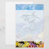 Dolfijnen en tropische viskunst briefpapier (Voorkant / Achterkant)