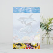 Dolfijnen en tropische viskunst briefpapier (Staand voorkant)