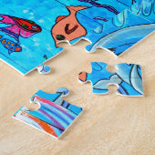 dolfijnen en tropische vispuzzel legpuzzel (Zijkant)