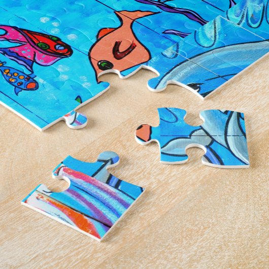 dolfijnen en tropische vispuzzel legpuzzel (Zijkant)