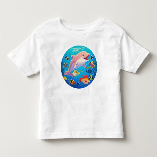 Dolfijnen en tropische vissen onder water kinder shirts (Voorkant)