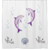Dolfijnen en Zee Shell Douchegordijn (Voorkant)