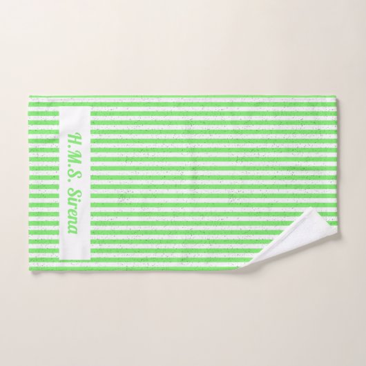 Dolfijnen en zeilboten, groen wit bad handdoek (Handdoek)