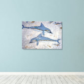 Dolfijnen (fresco) canvas afdruk (Insitu (Houten vloer))