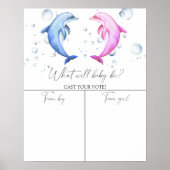 Dolfijnen Geslacht onthullen Boy of meisje grafiek Poster (Voorkant)