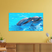 Dolfijnen glimlachen canvas afdruk (Insitu (Woonkamer))