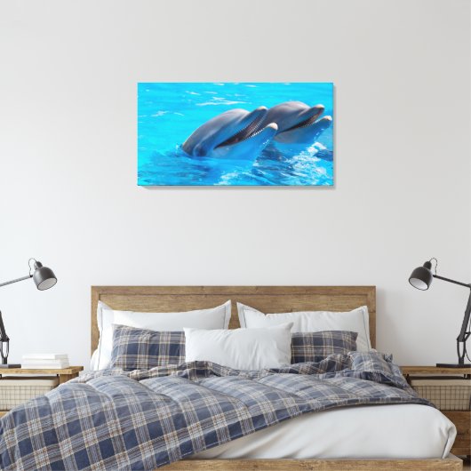 Dolfijnen glimlachen canvas afdruk (Insitu (Slaapkamer))