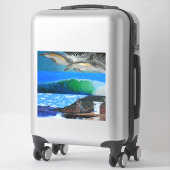 Dolfijnen, golven, Victoria Beach, Laguna tower Sticker (Koffer)