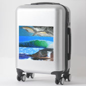 Dolfijnen, golven, Victoria Beach, Laguna tower Sticker (Koffer)