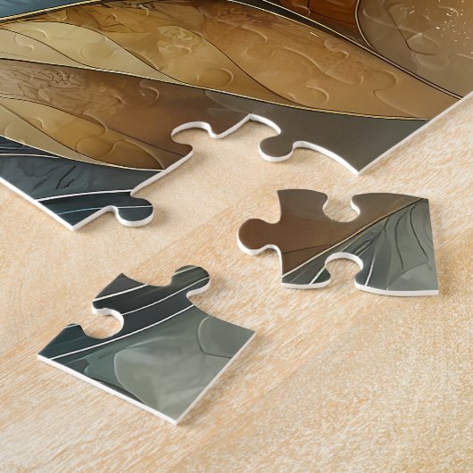 Dolfijnen Gouden Botanisch Dreamscape Legpuzzel (Zijkant)