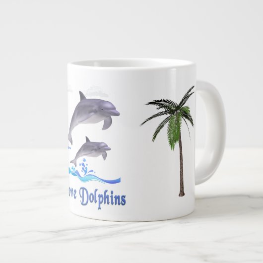 Dolfijnen grote koffie-mok grote koffiekop (Voorkant rechts)