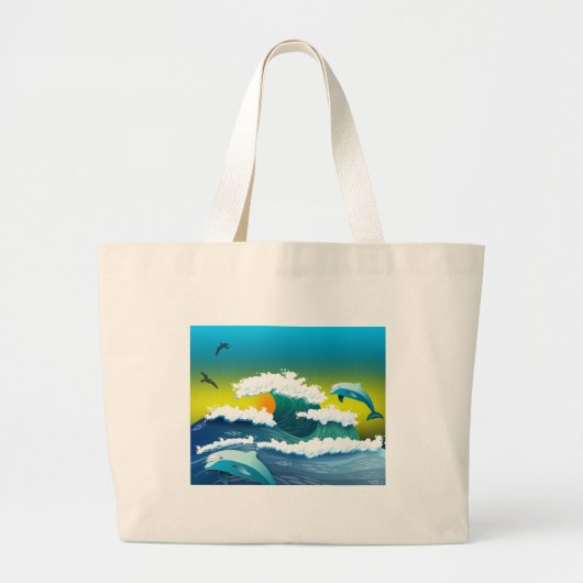 Dolfijnen Grote Tote Bag (Voorkant)