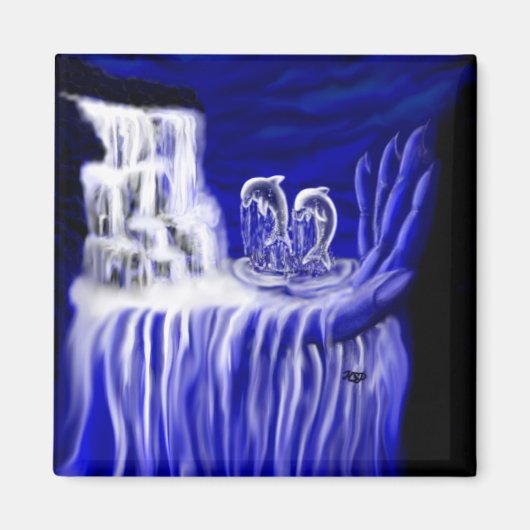 Dolfijnen, hand van Times Magneet (Voorkant)