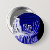 Dolfijnen, hand van Times Ronde Button 7,6 Cm (Voorkant /achterkant)