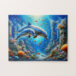 Dolfijnen in Atlantis Betoverende Oceaan Legpuzzel