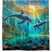 Dolfijnen in Atlantis Design van Rich AMeN Gill Douchegordijn (Voorkant)