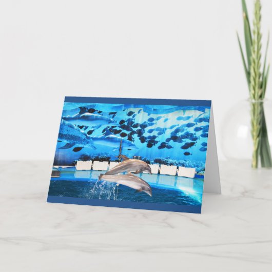 Dolfijnen in beweging feestdagen kaart (Voorkant)