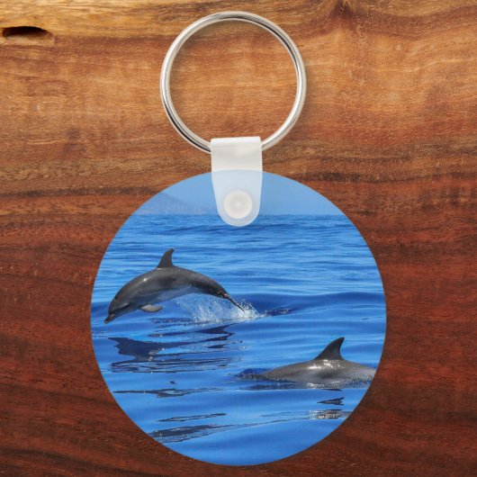 Dolfijnen in blauw water sleutelhanger (Voorkant)