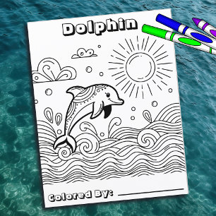 Dolfijnen in de golven   Kleurplaat van kind