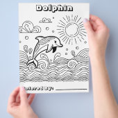 Dolfijnen in de golven | Kleurplaat van kind Flyer (Hand)