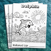 Dolfijnen in de golven | Kleurplaat van kind Flyer
