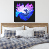 Dolfijnen in de maan canvas afdruk (Insitu (Slaapkamer))