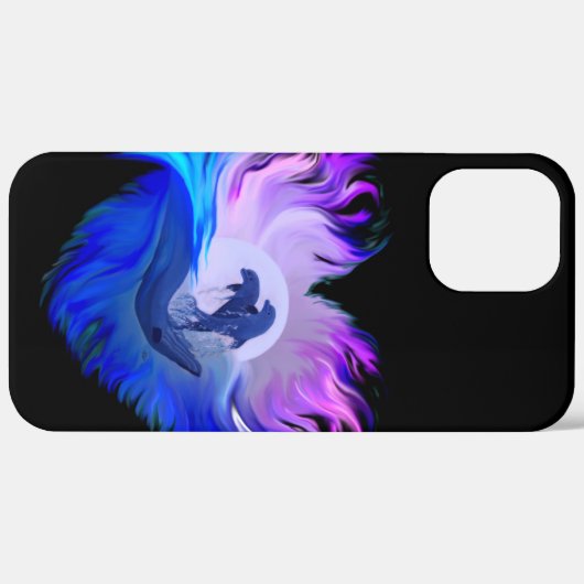 Dolfijnen in de maan Case-Mate iPhone case (Achterkant (horizontaal))