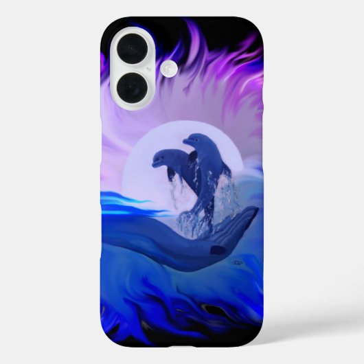 Dolfijnen in de maan Case-Mate iPhone case (Achterkant)