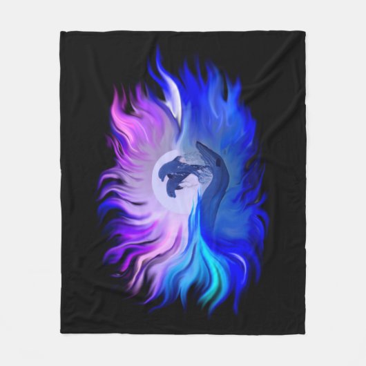 Dolfijnen in de maan fleece deken (Voorkant)