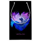 Dolfijnen in de maan, hart, Jouw tekst toevoegen Klein Cadeauzakje (Achterkant)