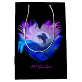 Dolfijnen in de maan, hart, Jouw tekst toevoegen Medium Cadeauzakje (Voorkant)