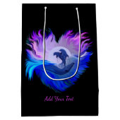 Dolfijnen in de maan, hart, Jouw tekst toevoegen Medium Cadeauzakje (Achterkant)