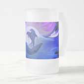 Dolfijnen in de maan matglas bierpul (Voorkant rechts)