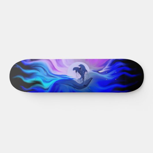 Dolfijnen in de maan persoonlijk skateboard (Horizontaal)