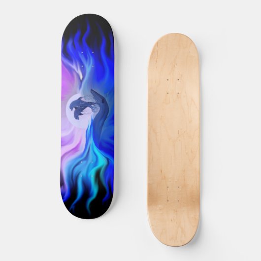 Dolfijnen in de maan persoonlijk skateboard (Voorkant)