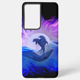 Dolfijnen in de maan samsung galaxy hoesje