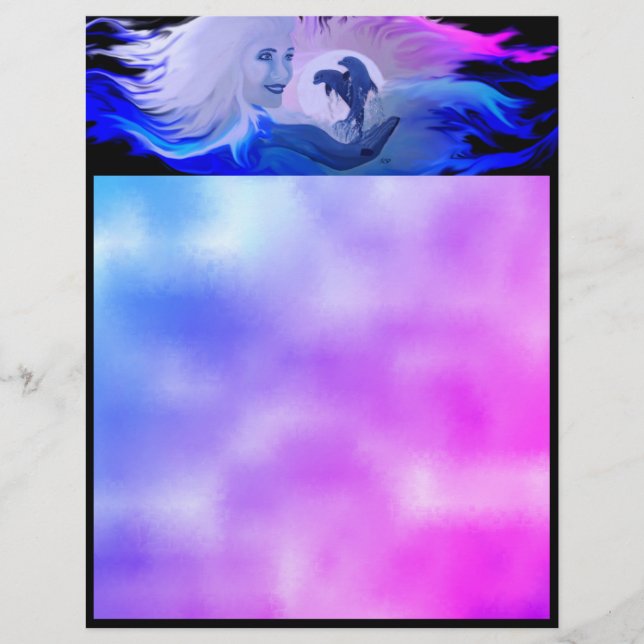 Dolfijnen in de Moonligh Briefhoofd (Voorkant)