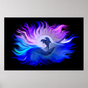 Dolfijnen in de Moonligh Poster