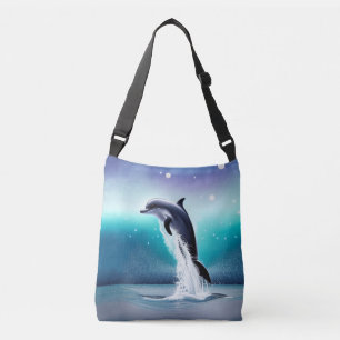 Dolfijnen in de oceaan crossbody tas