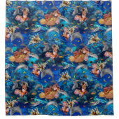 Dolfijnen in de oceaan met tropische vissen douchegordijn (Voorkant)