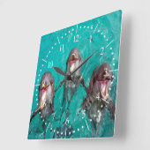 Dolfijnen in de oceaan zingen vierkante klok (Hoek)