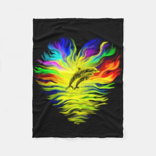 Dolfijnen in de zon fleece deken (Voorkant)