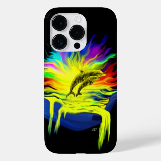 Dolfijnen in de zon met de hand Case-Mate iPhone case (Achterkant)