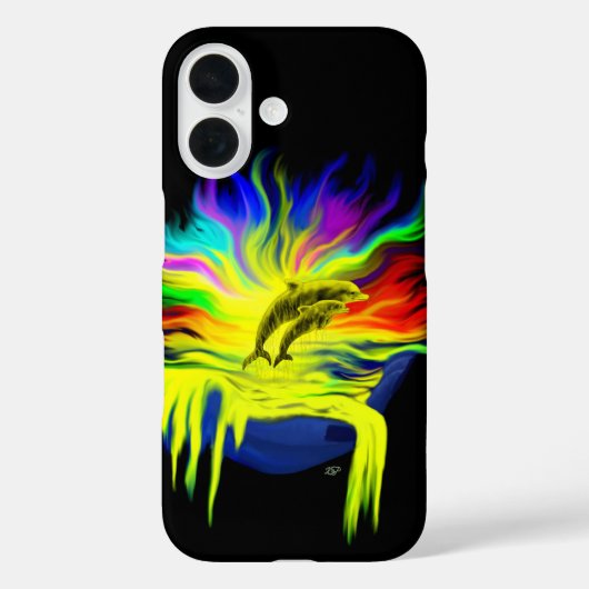 Dolfijnen in de zon met de hand Case-Mate iPhone case (Achterkant)