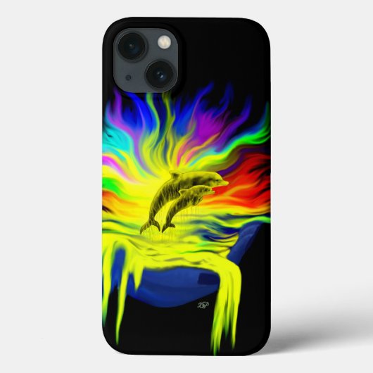 Dolfijnen in de zon met de hand Case-Mate iPhone case (Achterkant)