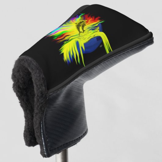 Dolfijnen in de zon met de hand golfheadcover (3/4 voorkant)