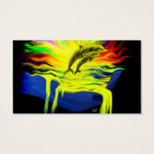 Dolfijnen in de zon met de hand visitekaartjes (Achterkant)