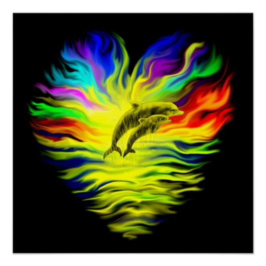 Dolfijnen in de zon perfect poster (Voorkant)